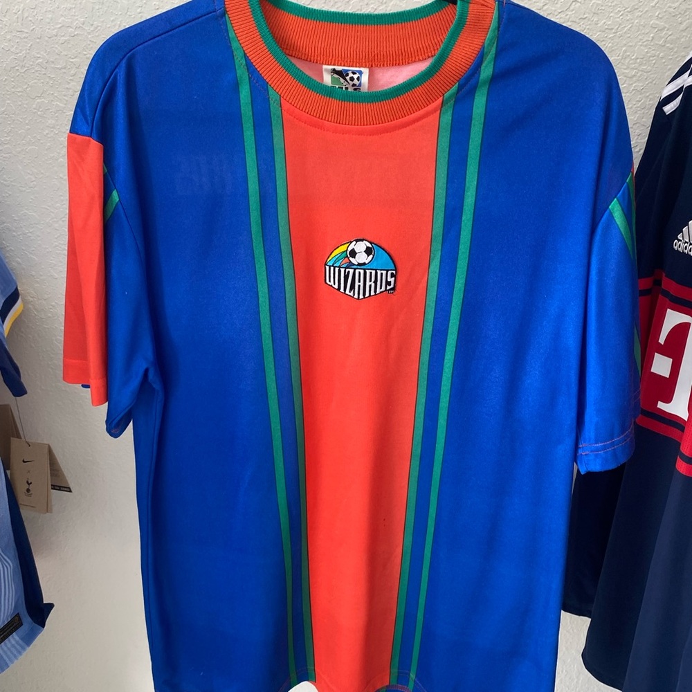 Vintage MLS Jersey Kansas City Wizards 90s Score First Medium USA